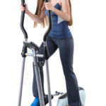 Girl on a cross trainer